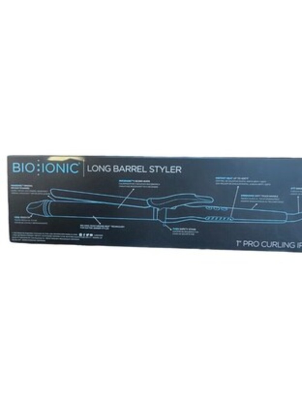 Bio Ionic Long Barrel Styler 1" Pro Curling Iron Nanoionic Ceramic NEW Open Box - Picture 5 of 6